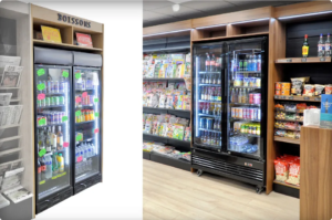 Habillage mural de meuble froid pour bureau de tabac