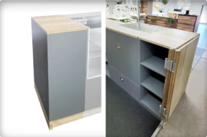 Meuble de rangement ouvert pour comptoir caisse tabac